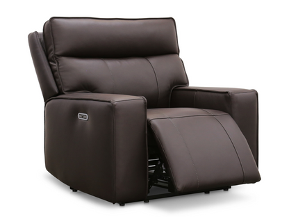 Layton Leather Power Recliner - Brown