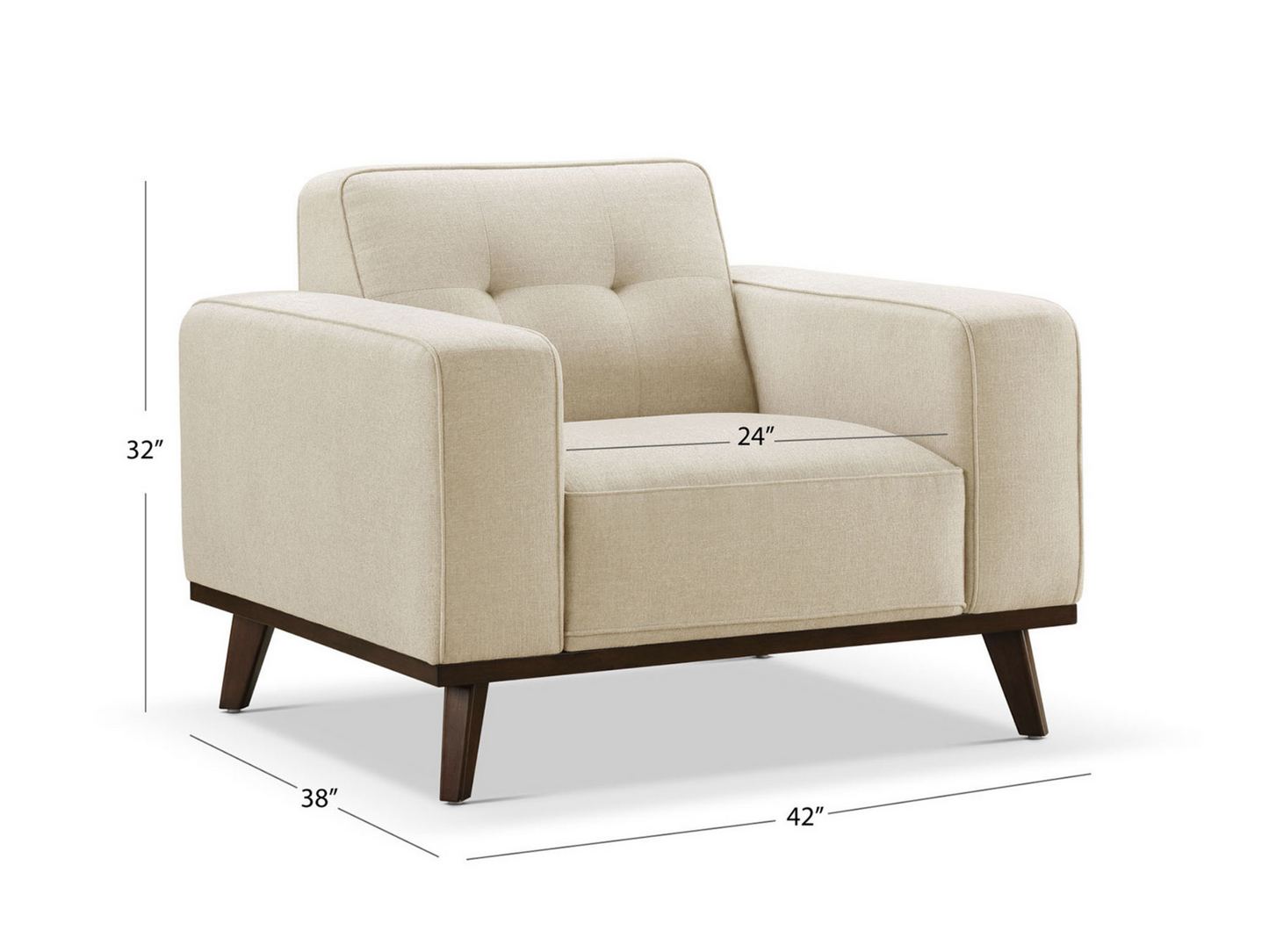 Vicenza Mid-Century Upholstered 2-pc Sofa and Chair Collection