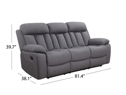 Fletcher Stain-Resistant Fabric Reclining 3-pc Sofa Set