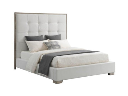 Eleanor Tufted Fabric Bed - Ivory - Queen