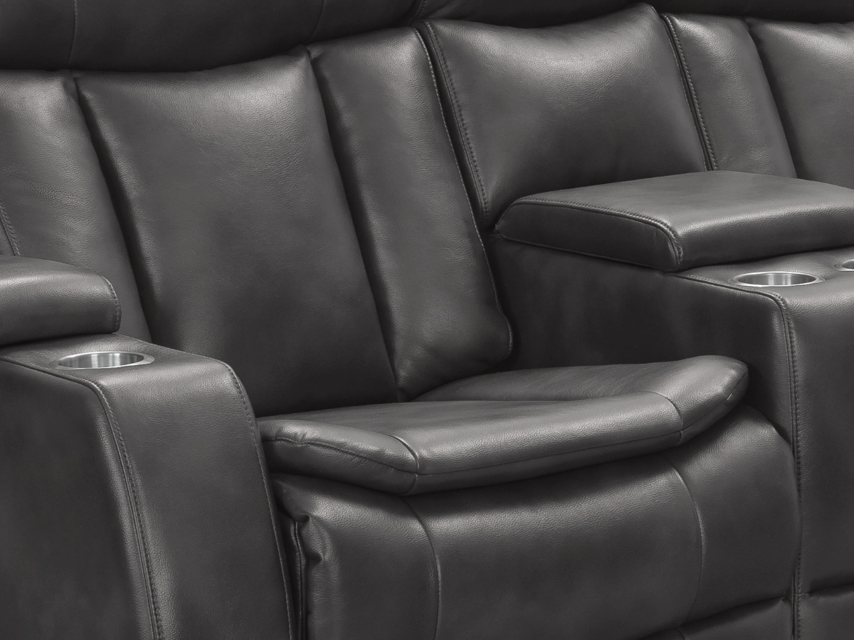 Zayne Power Reclining Leather Loveseat