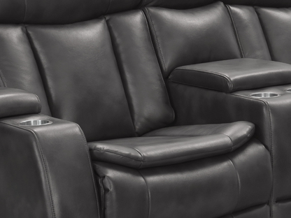 Zayne Power Reclining Leather Loveseat