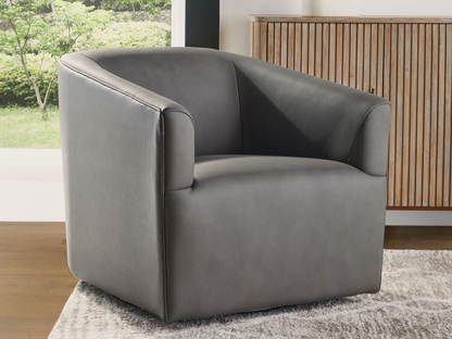 Wells Nubuck Leather Swivel Chair