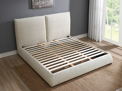 Elsen Upholstered Bed - Ivory - King