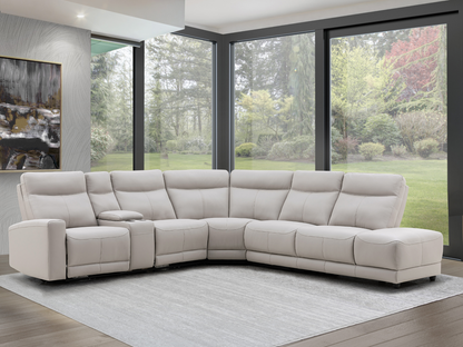 Kimmel Power Reclining Leather Sectional with Power Headrests