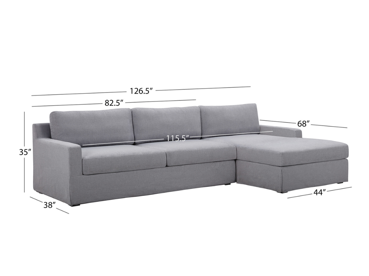 Rosalina 2-pc Fabric Slipcover Sectional