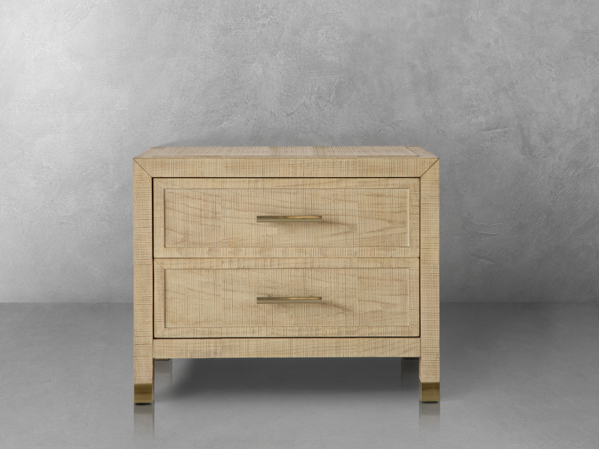 Bacara Modern Classic Wood Brushed 2 Drawer Nightstand