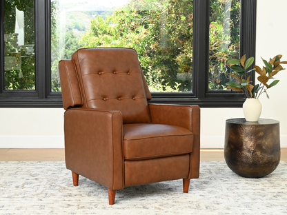 Holloway Mid-Century Leather Recliner