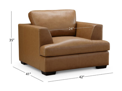 Lisbon Leather Armchair - Camel