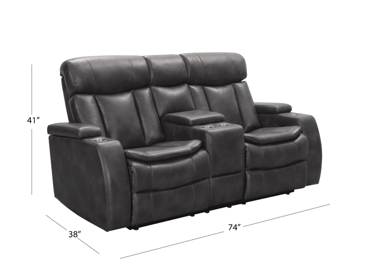 Zayne Power Reclining Leather Loveseat