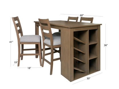 Kaylen 5-pc Dining Set with Storage