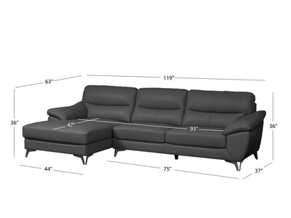 Cadence Top Grain Leather Sectional