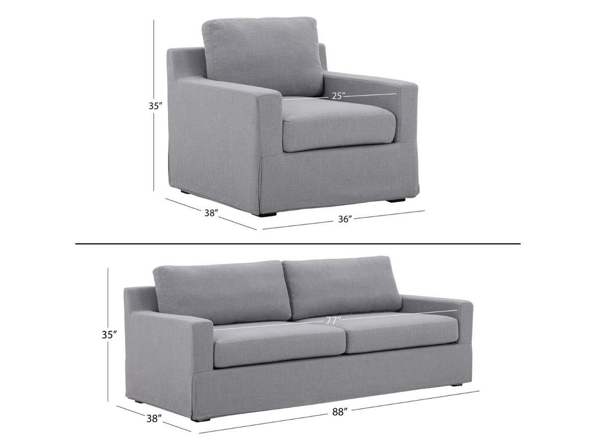 Rosalina 2-pc Fabric Slipcover Sofa and Chair Collection