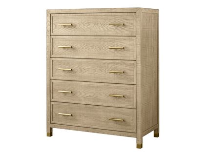 Bacara Modern Classic Wood Brushed 5-Drawer Chest 42' - Natural