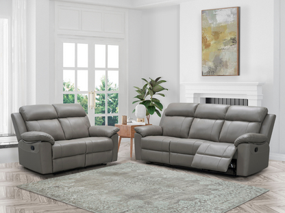 Braylen Top Grain Leather Reclining Sofa And Loveseat Set