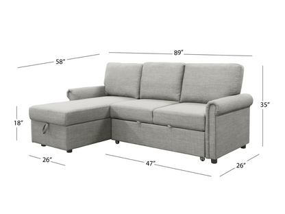 Hamilton Storage Sofa Bed Reversible Sectional