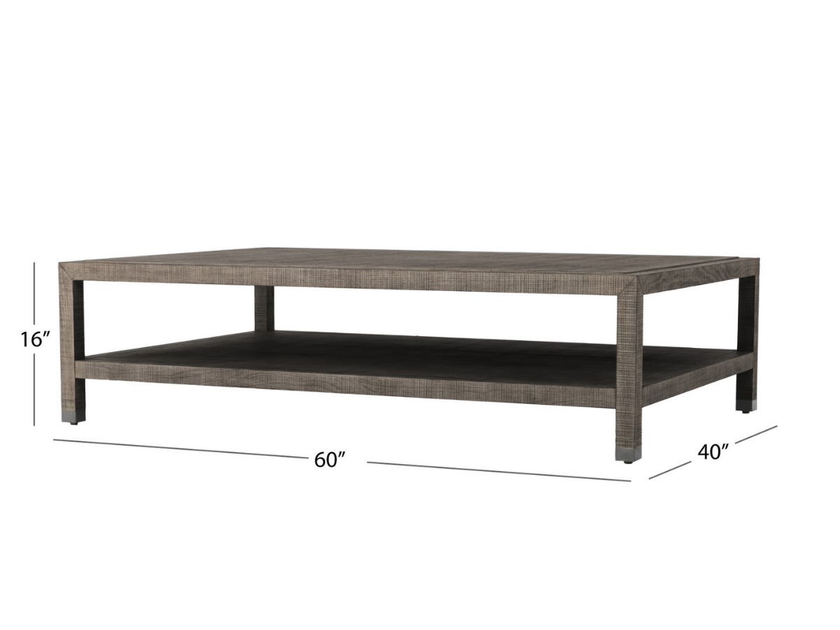 Bacara Modern Classic Wood Brushed Coffee Table 60'