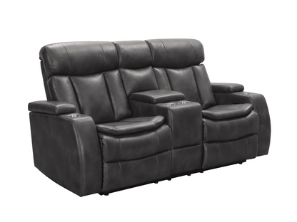 Zayne Power Reclining Leather Loveseat