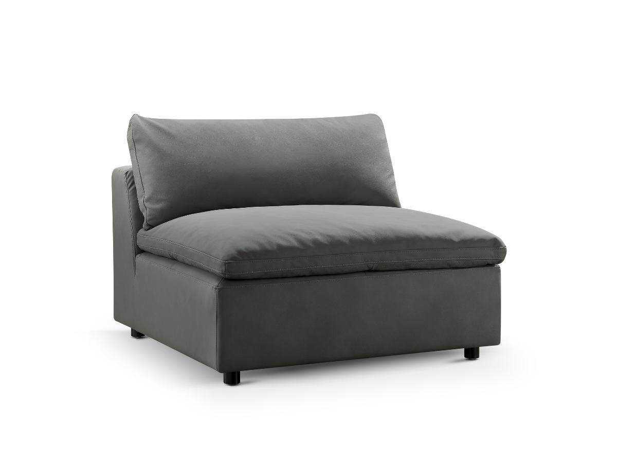 JoJo Fletcher Luxe Gray Nubuck Leather Armless Chair