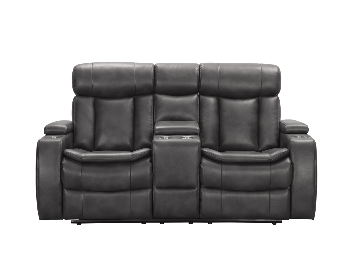 Zayne Power Reclining Leather Loveseat