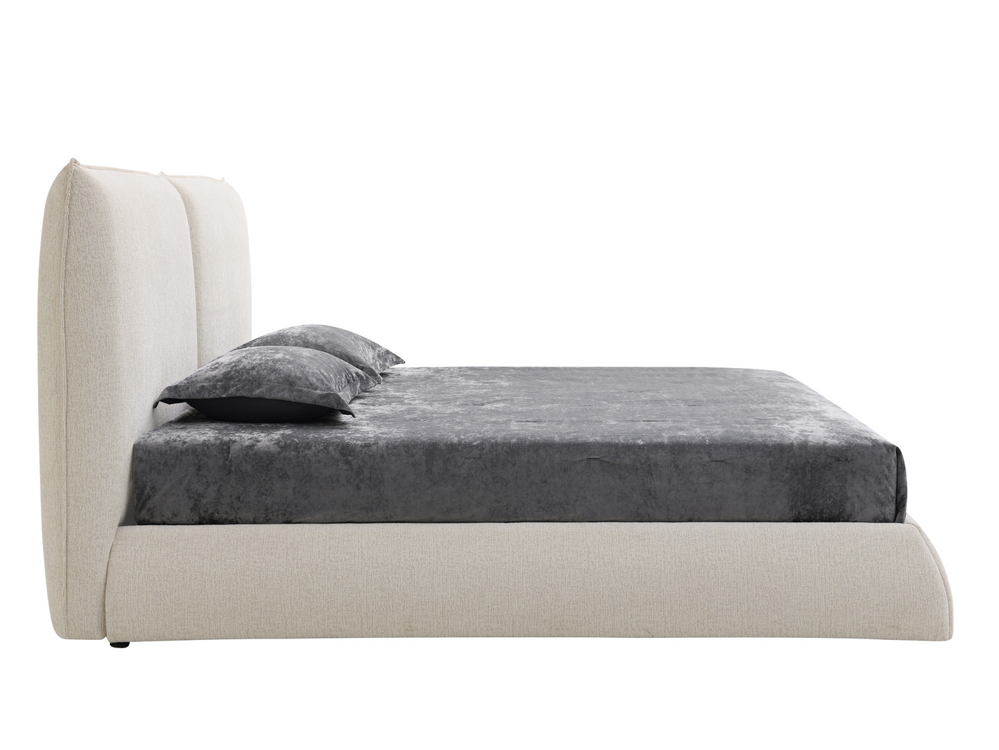 Elsen Upholstered Bed - Ivory - King