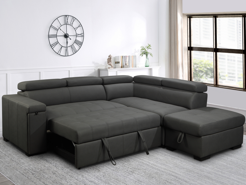 Sectional with deals pull out ottoman