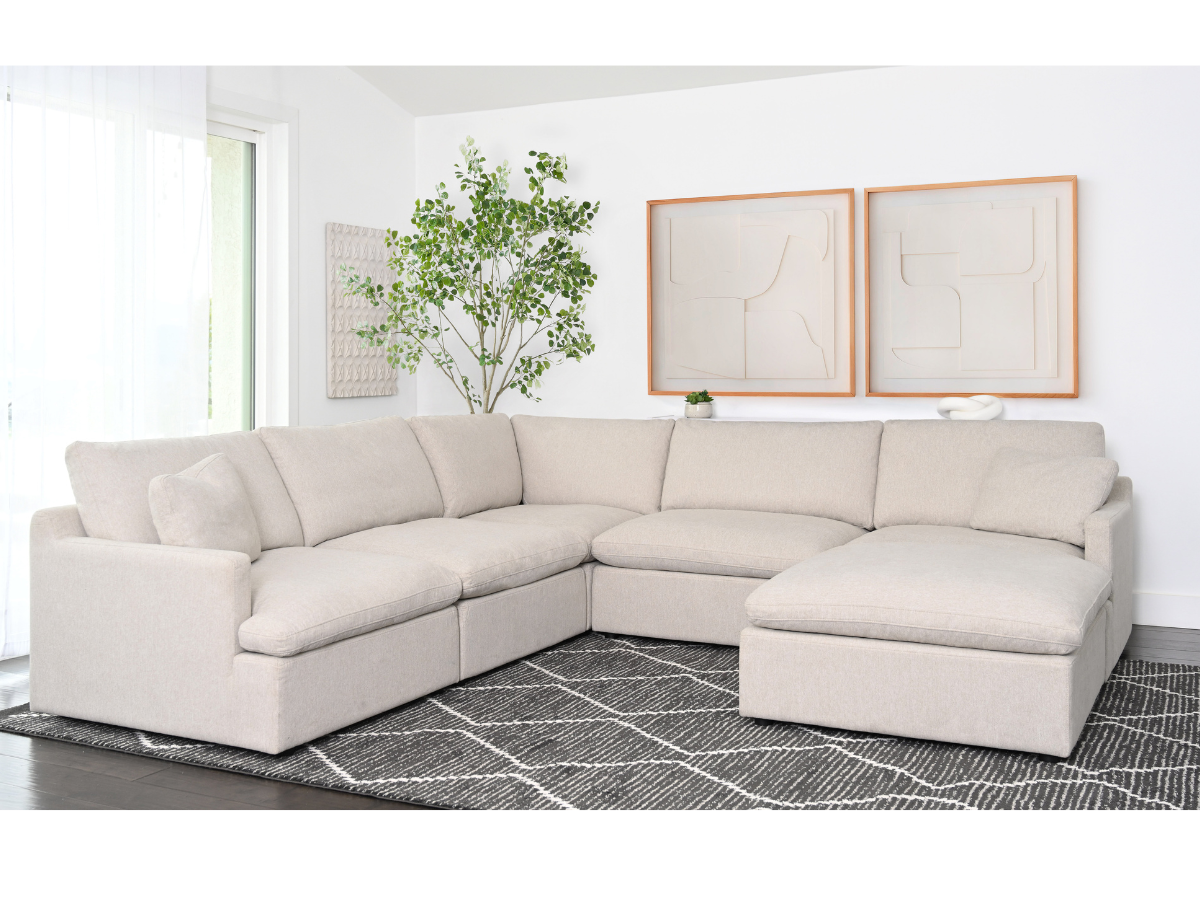 Capri Feather and Down 6-pc Modular Sectional