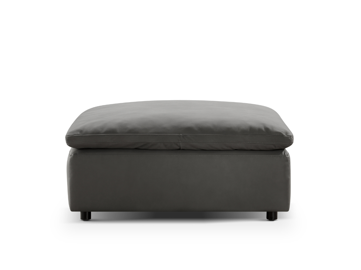 JoJo Fletcher Luxe Gray Nubuck Leather Ottoman