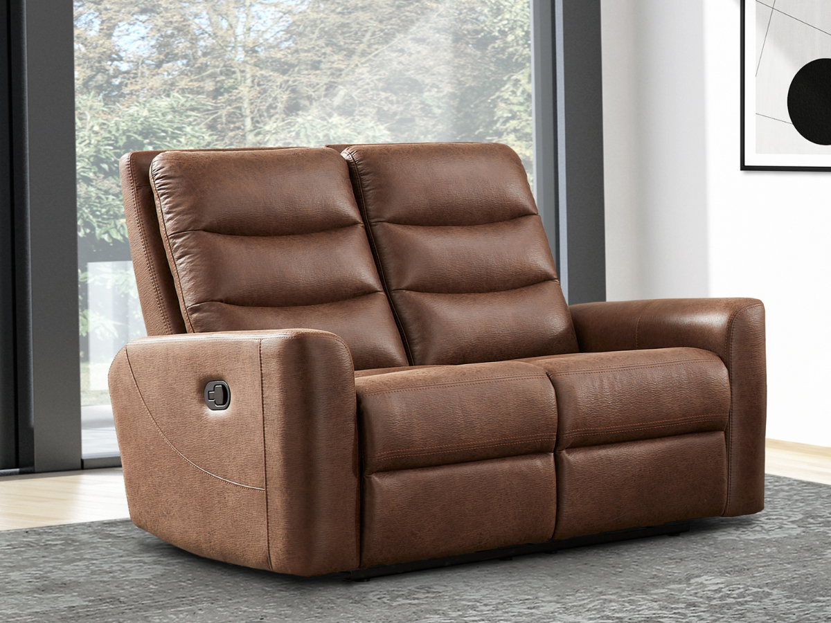 Bentley Fabric Manual Reclining Loveseat - Brown