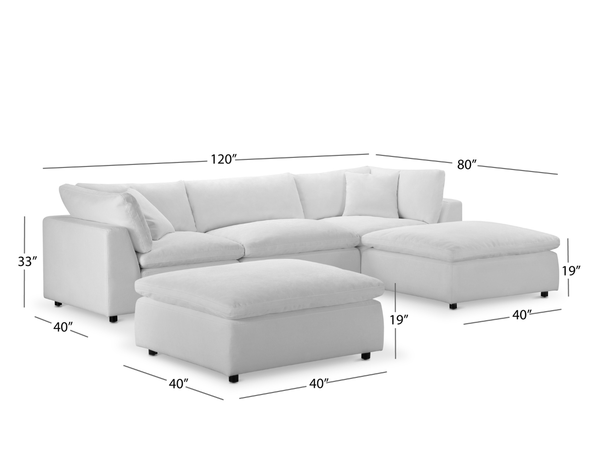 JoJo Fletcher Luxe Feather and Down 5-pc Sectional Set