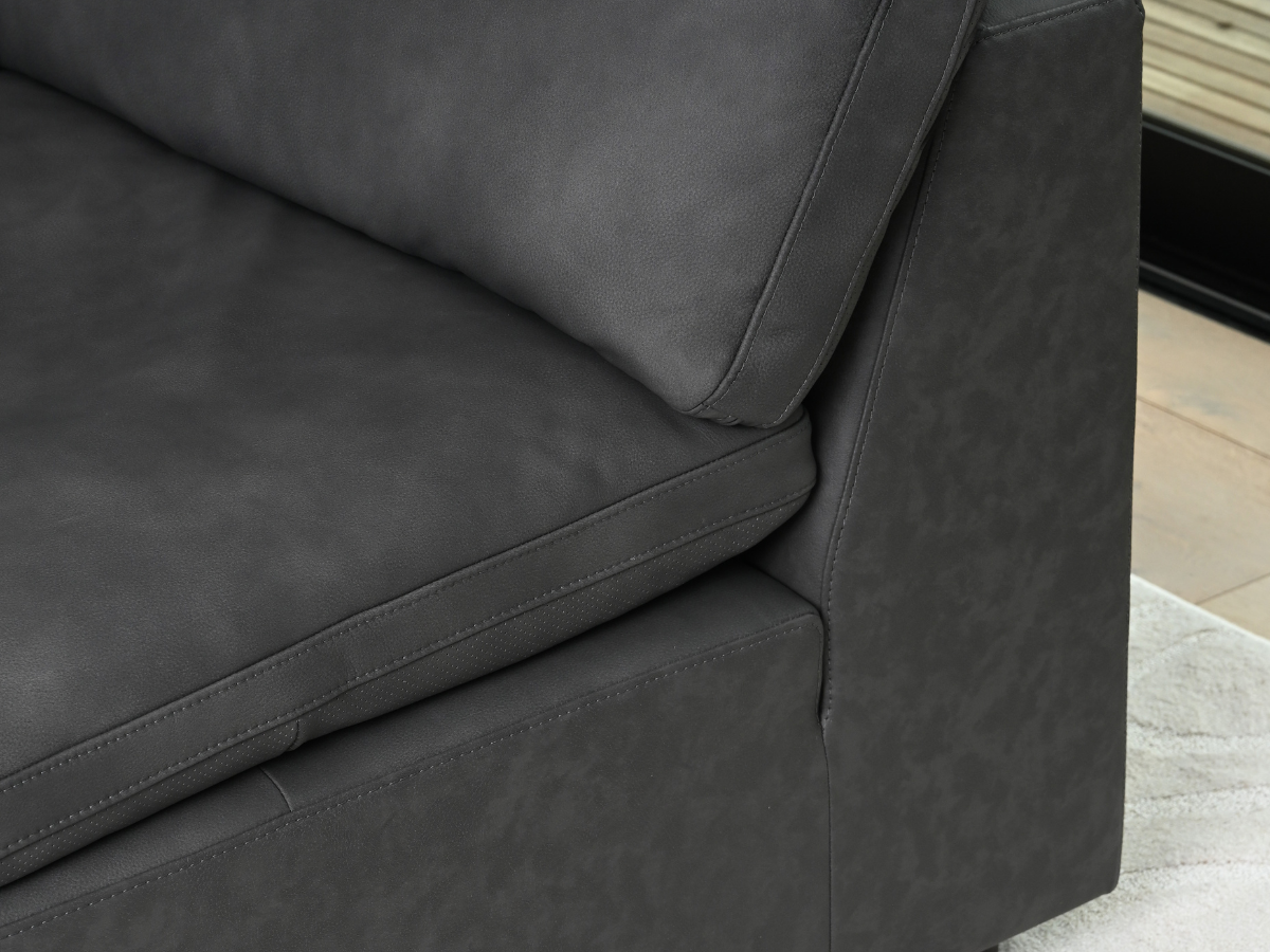 JoJo Fletcher Luxe Gray Nubuck Leather 5-pc Sectional Set