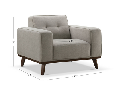 Vicenza Mid-Century Upholstered 2-pc Sofa and Chair Collection