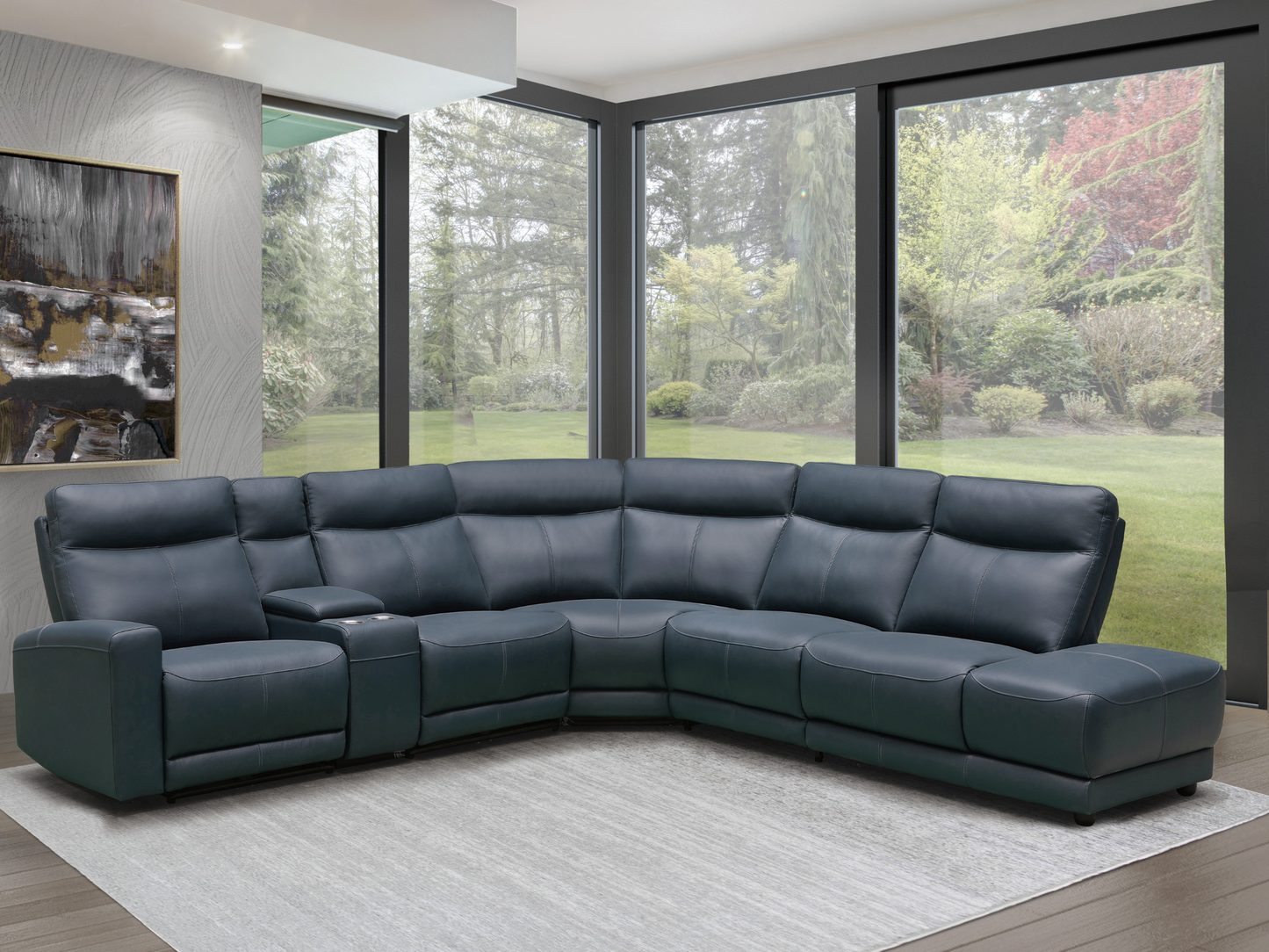 Kimmel Power Reclining Leather Sectional with Power Headrests