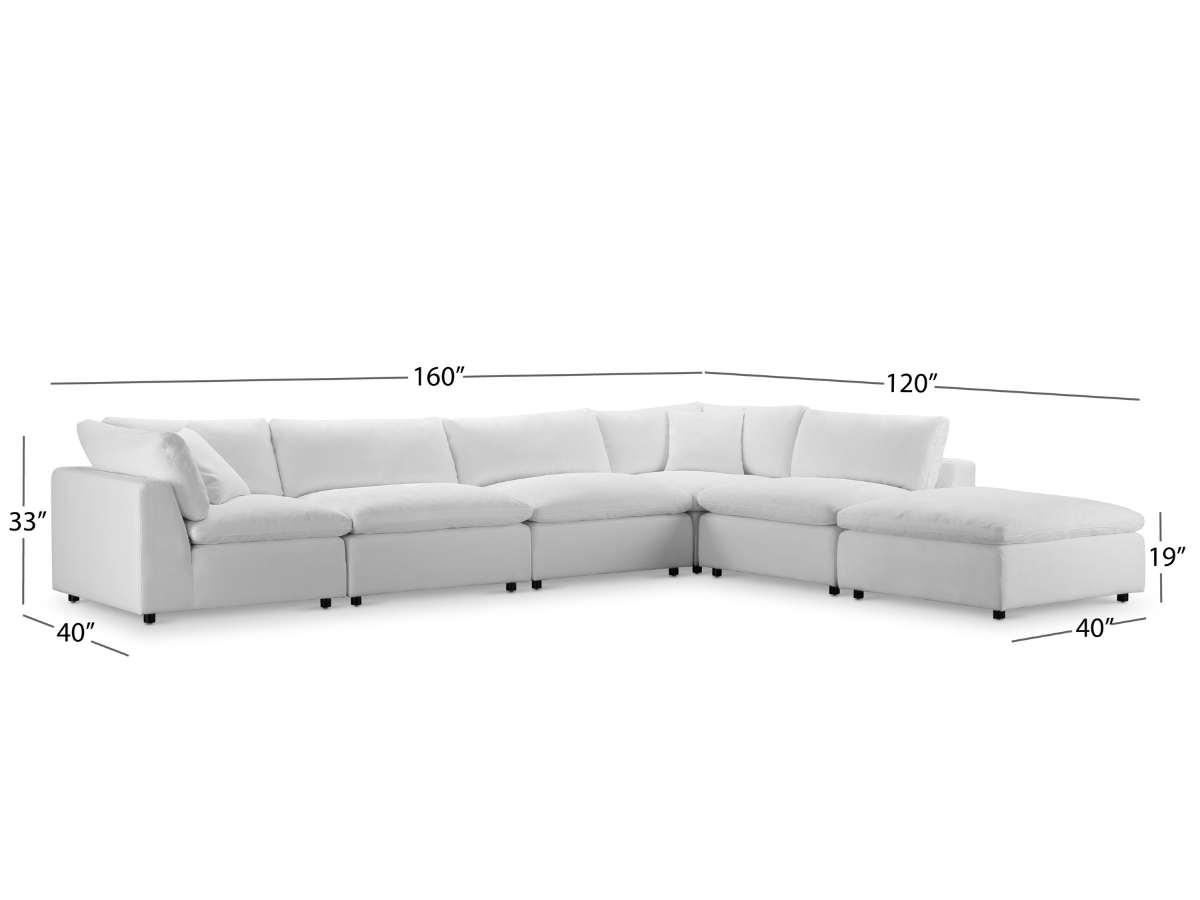 JoJo Fletcher Luxe Feather and Down 6-pc L-Shaped Sectional Set