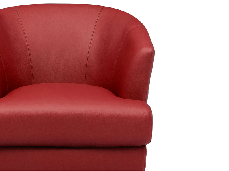 Red discount swivel armchair