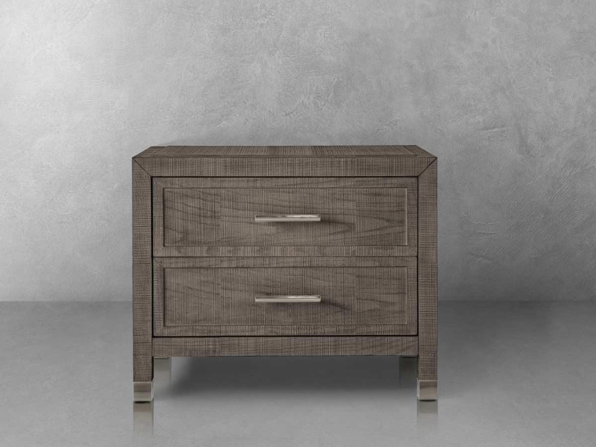 Bacara Modern Classic Wood Brushed 2 Drawer Nightstand