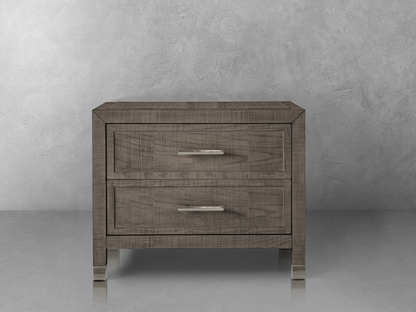 Bacara Modern Classic Wood Brushed 2 Drawer Nightstand