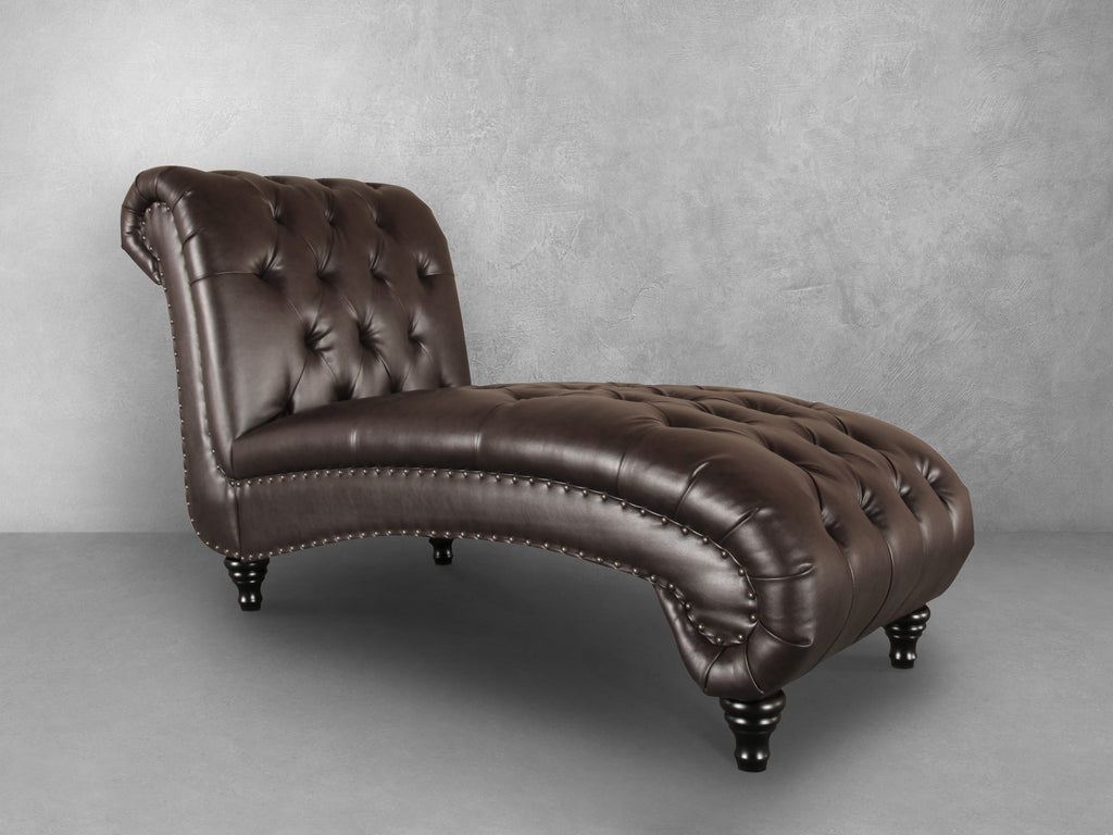 Gray tufted chaise discount lounge