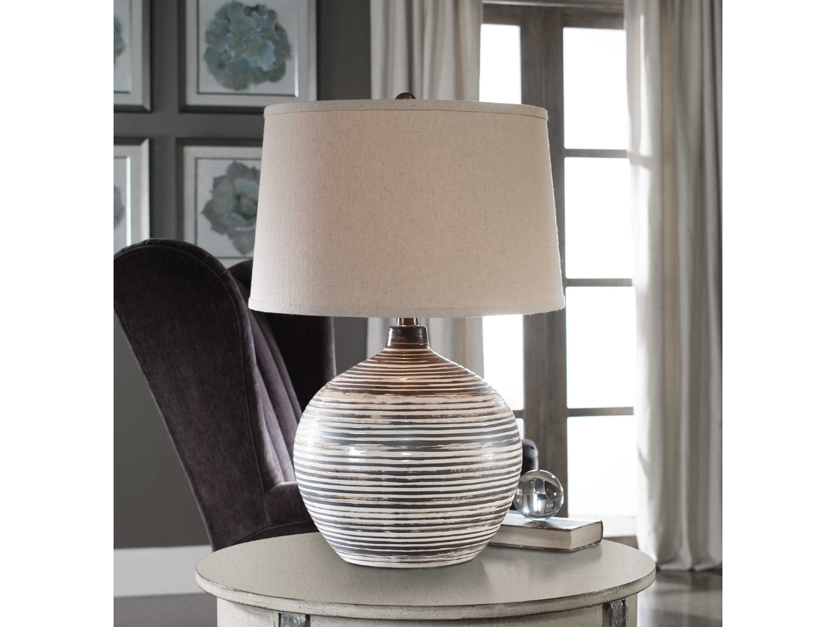 Abbyson Home Bodhi Mocha Ivory Lamp