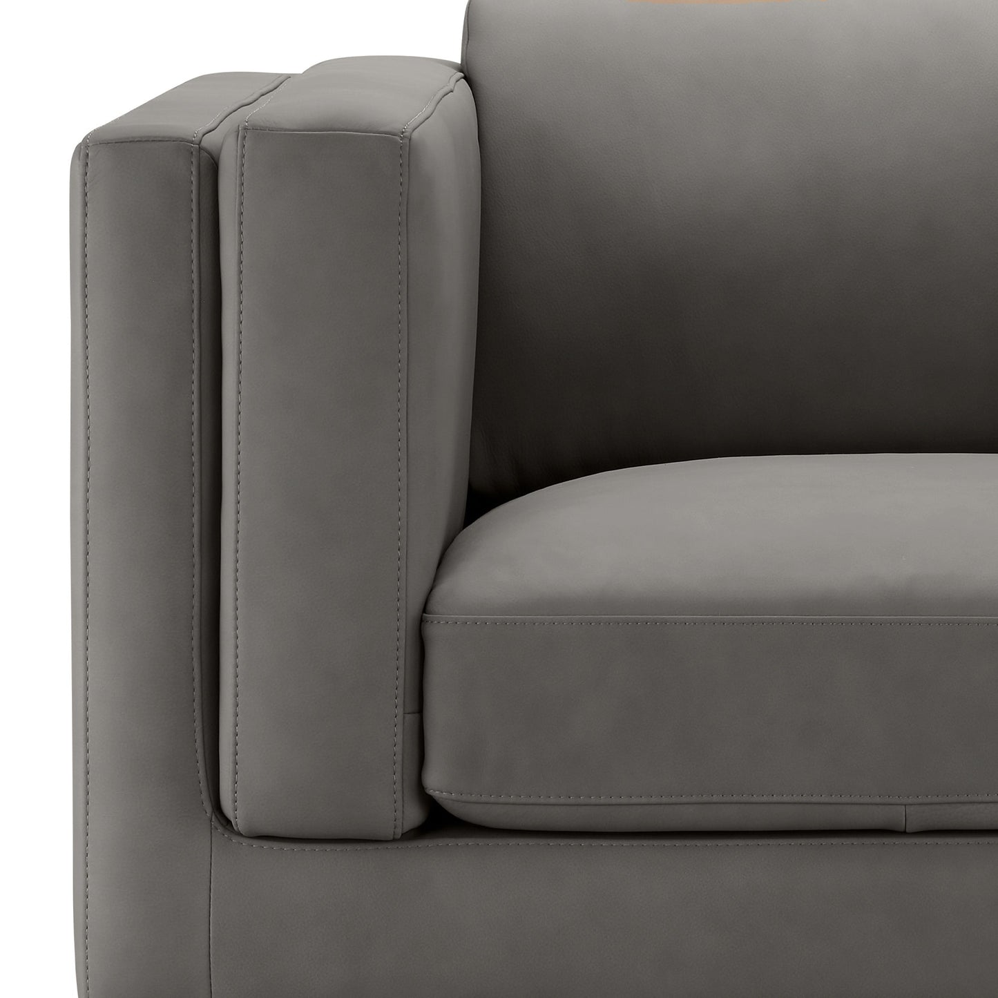 Boyd Top Grain Leather Armchair - Gray