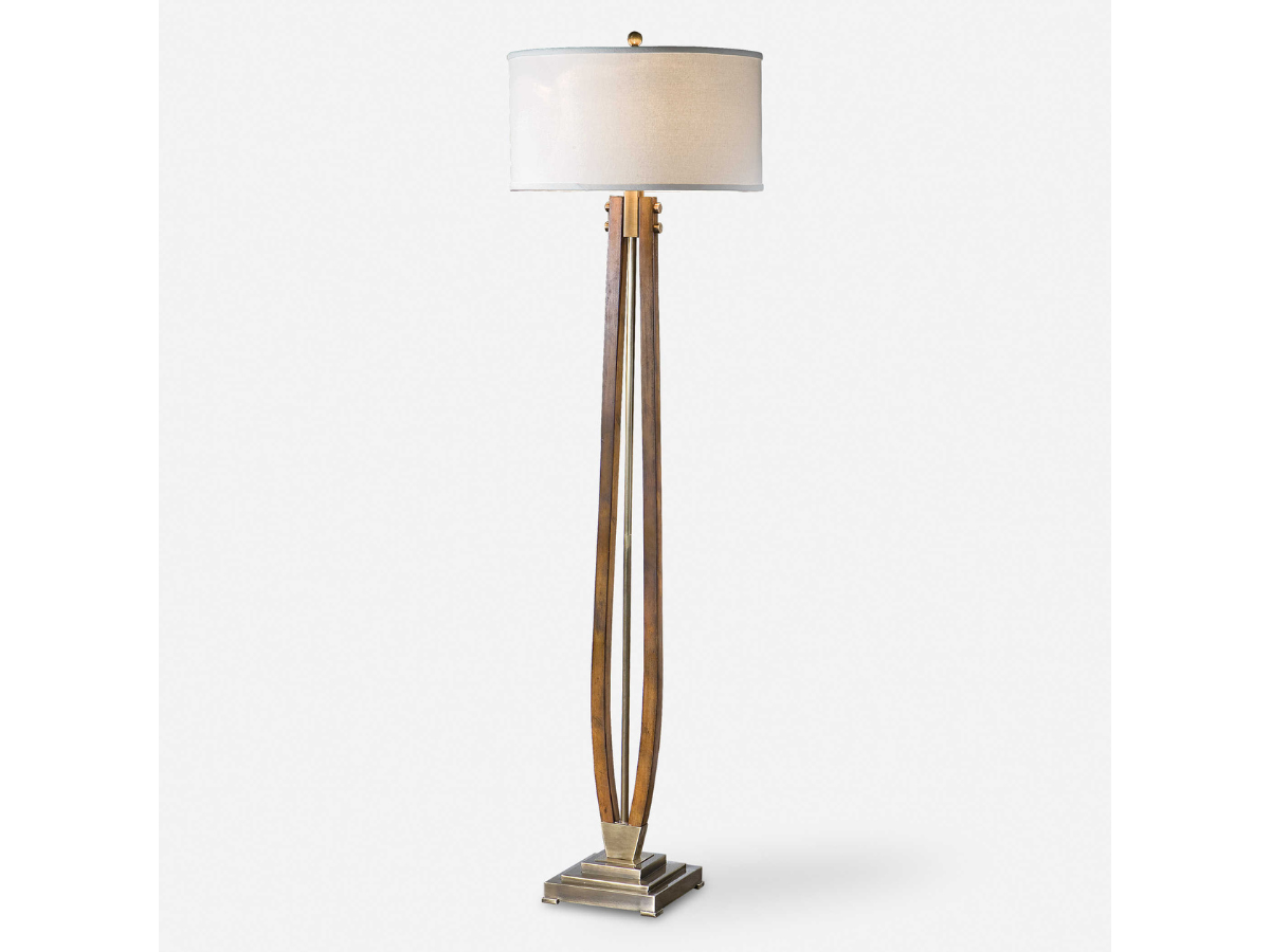 Abbyson Home Boyle Burnished Wood Floor Lamp