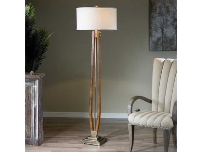 Abbyson Home Boyle Burnished Wood Floor Lamp