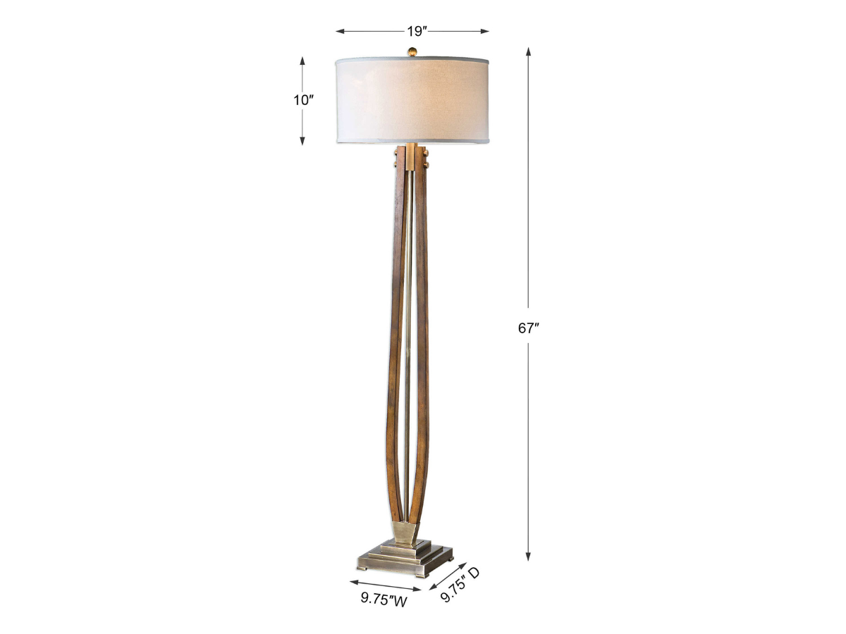 Abbyson Home Boyle Burnished Wood Floor Lamp