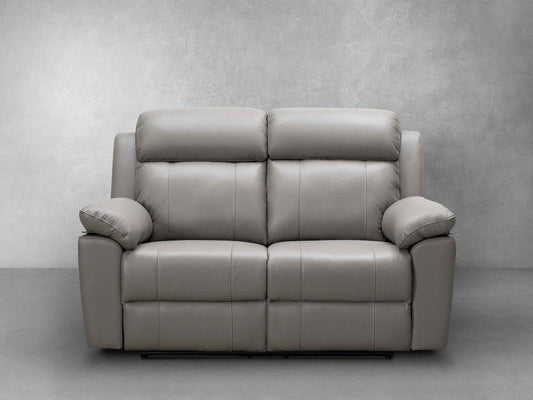 Braylen Top Grain Leather Reclining Loveseat - Gray