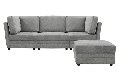Brentwood 3-pc Fabric Modular Sectional - Gray (No Ottoman)