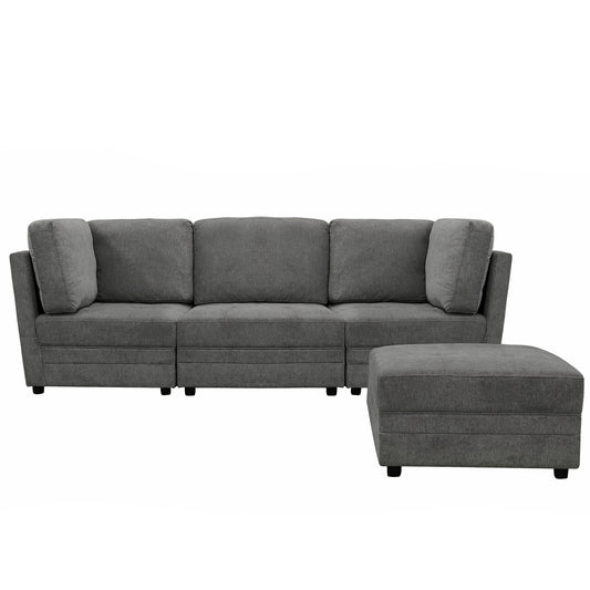 Brentwood 3-pc Fabric Modular Sectional - Dark Gray (No Ottoman)