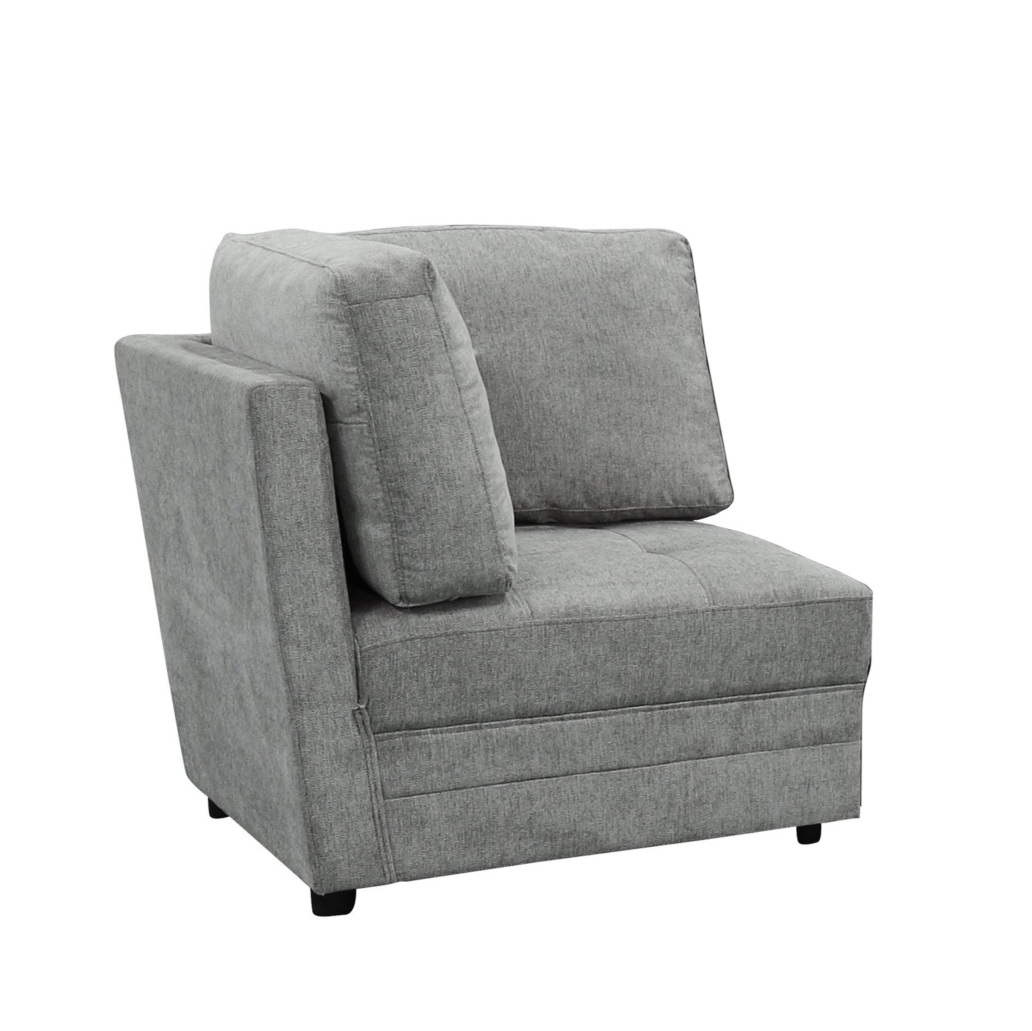 Brentwood 3-pc Fabric Modular Sectional - Gray (No Ottoman)