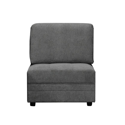 Brentwood 3-pc Fabric Modular Sectional - Dark Gray (No Ottoman)