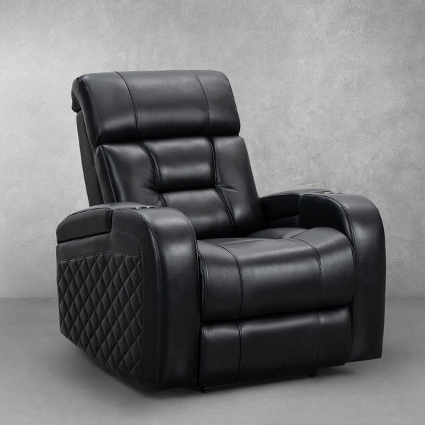 Donovan leather power home theater recliner with best sale power headrest