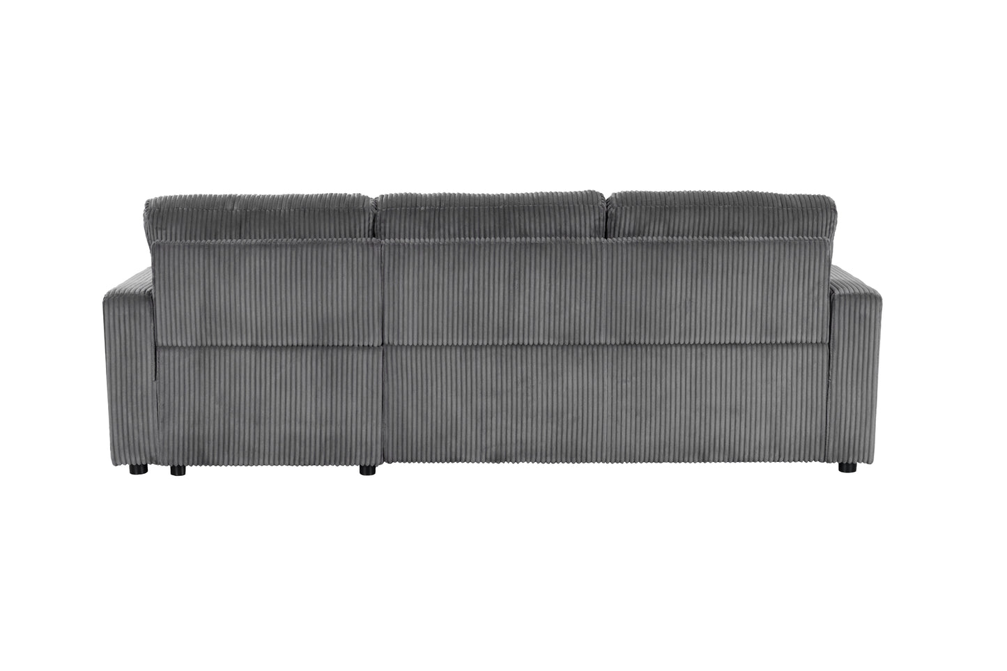 Haven Corduroy 2-pc Reversible Sleeper Sectional with Storage Chaise, Charcoal